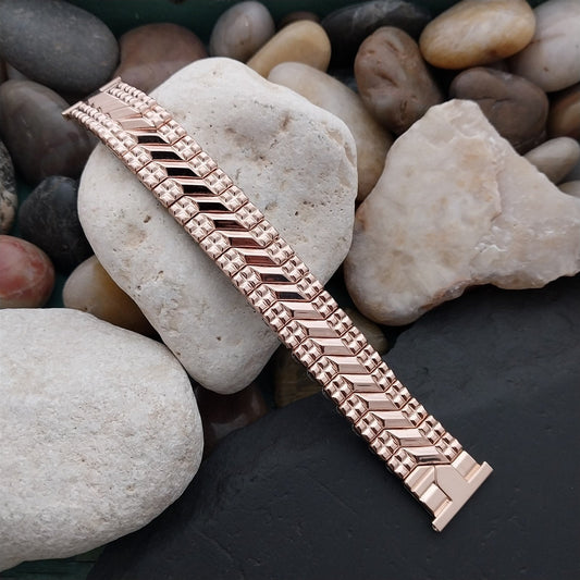 Rose Gold Filled rgp 1940s Morays Classic Stretch Unused nos Vintage Watch Band