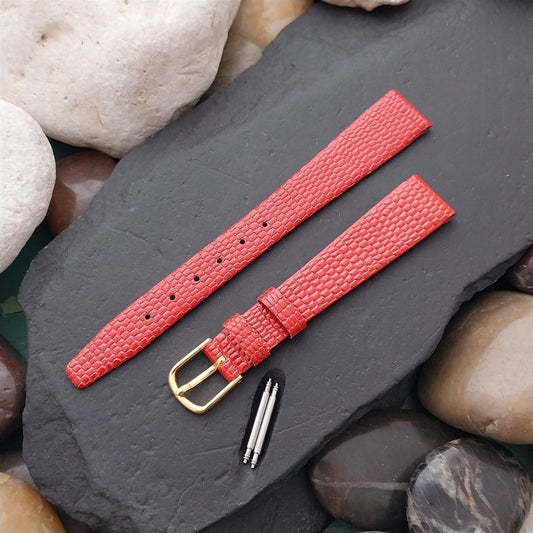 14mm Lizard Ladies Red Hadley Roma Tapered 14/10 Unused Vintage Watch Band