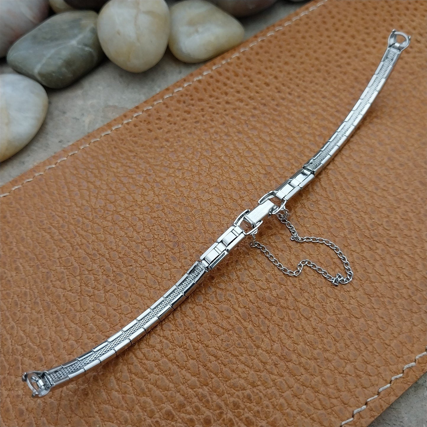 Vintage 60s Ladies White Gold-Fill Speidel Harlequin Unused Cocktail Watch Band