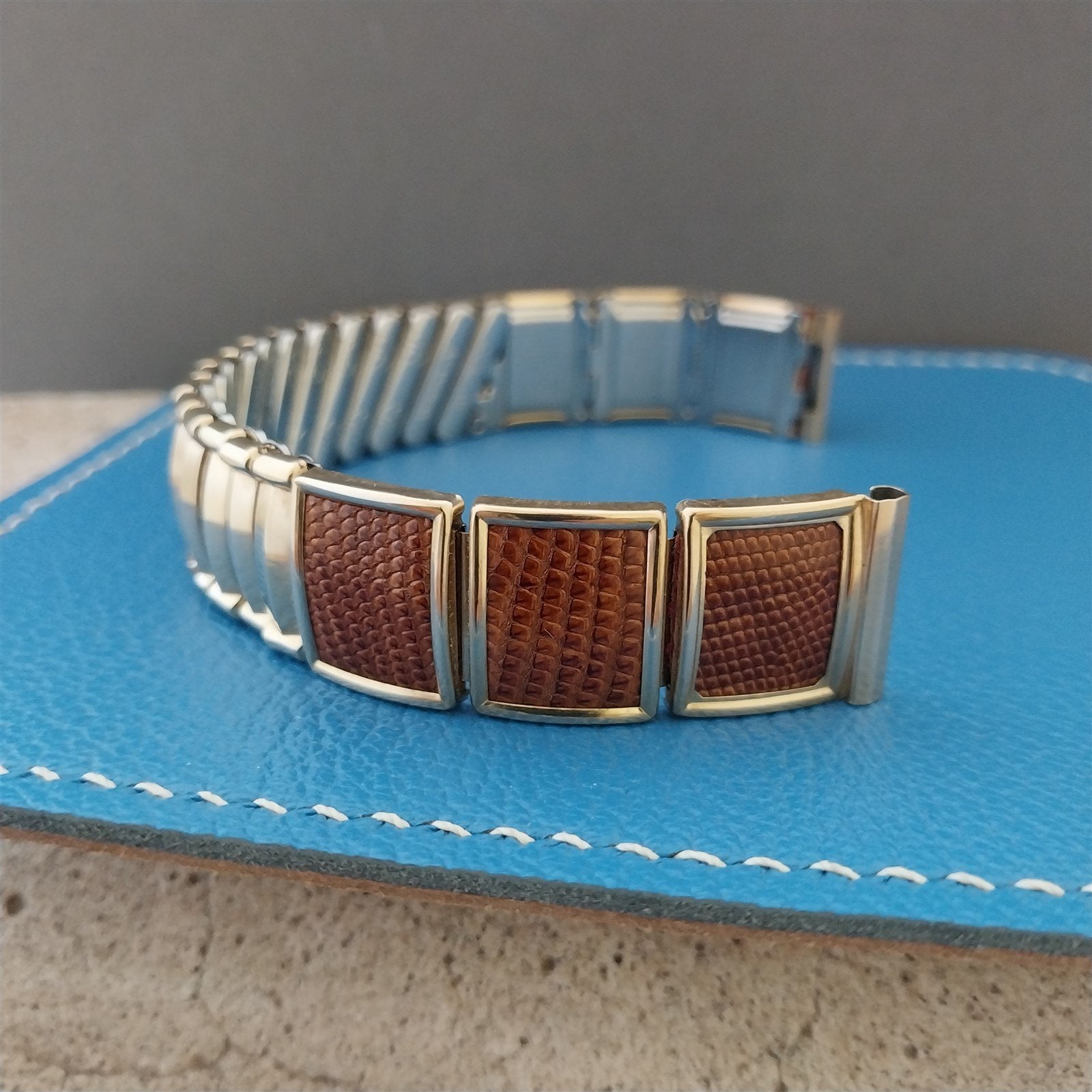 Vintage 5/8" JB Champion Classic Gold-Filled & Lizard Unused 1950s Watch Band