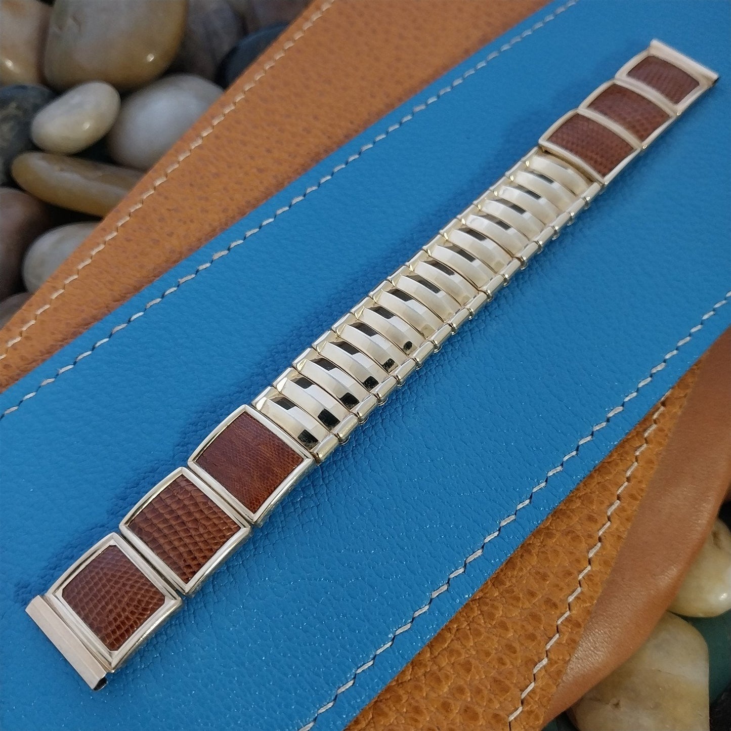Vintage 5/8" JB Champion Classic Gold-Filled & Lizard Unused 1950s Watch Band