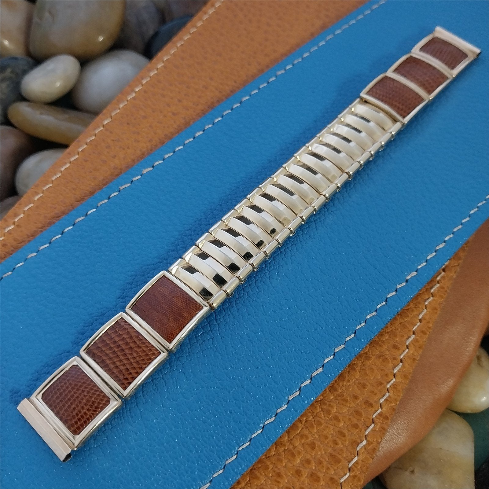 Vintage 5/8" JB Champion Classic Gold-Filled & Lizard Unused 1950s Watch Band