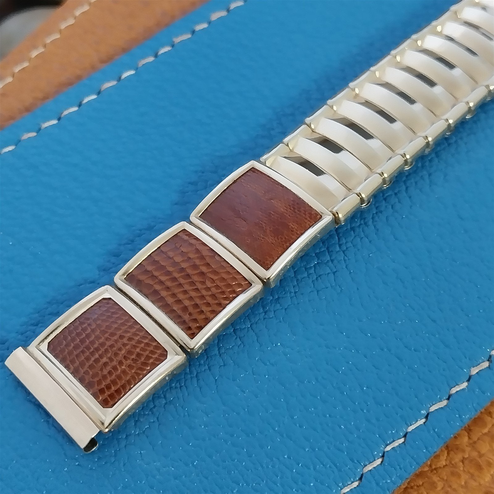 Vintage 5/8" JB Champion Classic Gold-Filled & Lizard Unused 1950s Watch Band