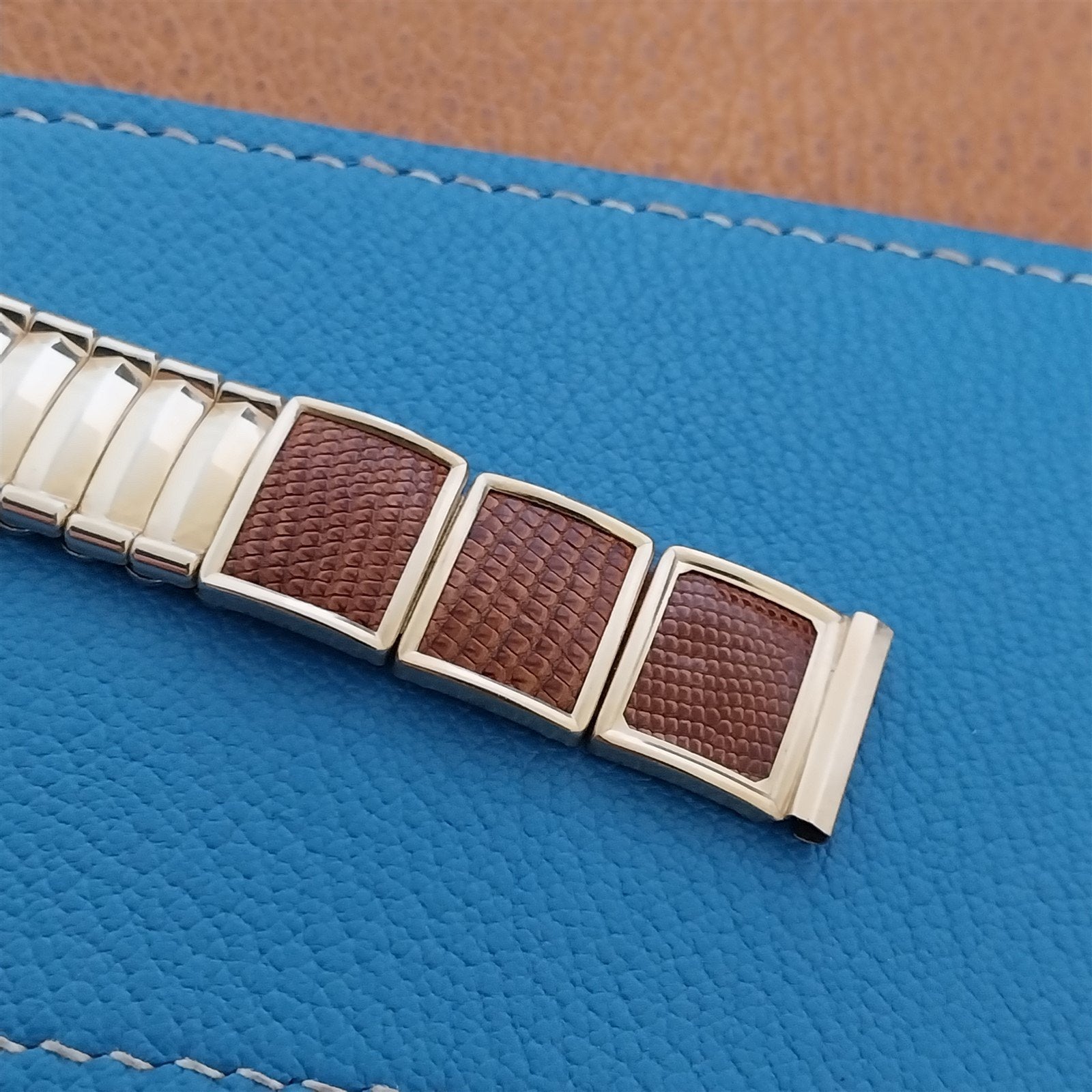 Vintage 5/8" JB Champion Classic Gold-Filled & Lizard Unused 1950s Watch Band