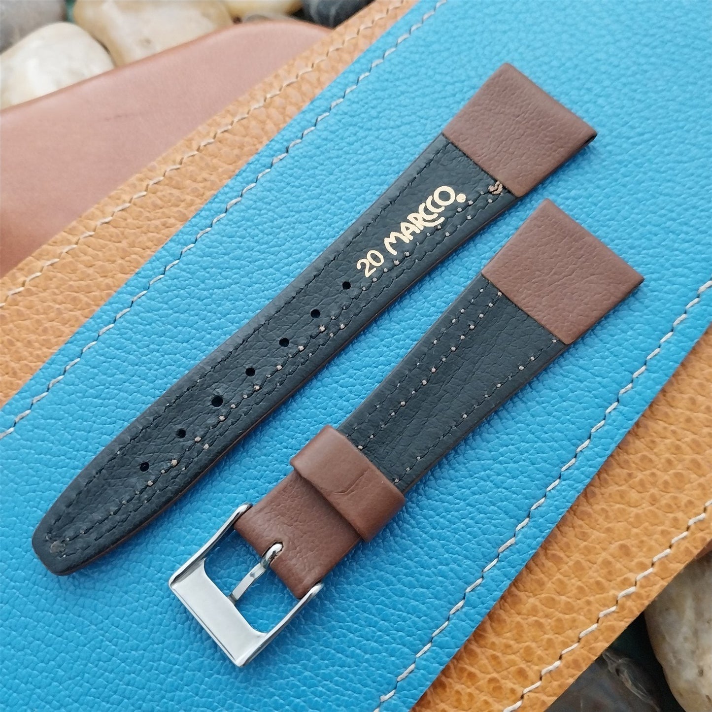 20mm Hirsch Tapered Leather 20/14 nos Unused Vintage Watch Band