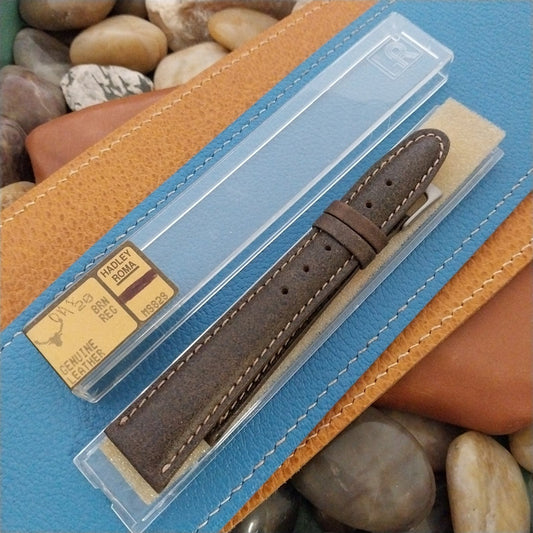 20mm Hadley Roma USA Tapered Weathered Leather 20/16 Unused Vintage Watch Band