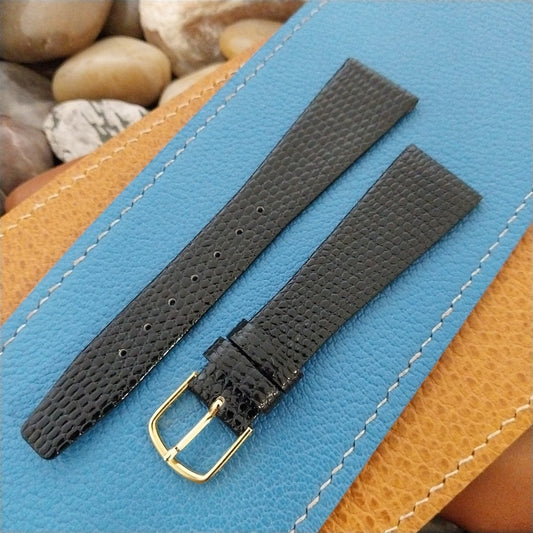 20mm Hadley Roma Tapered Lizard-Grain Leather 20/14 Unused Vintage Watch Band