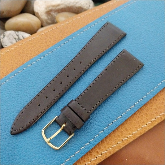 19mm Hadley Roma Brown Tapered Leather 19/14 Unused Vintage Watch Band