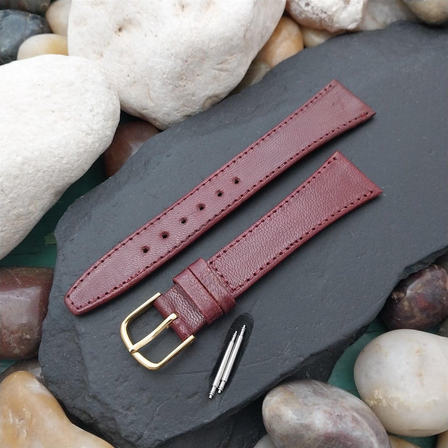 19mm Hadley Roma Brown Tapered Leather 19/14 Unused Vintage Watch Band