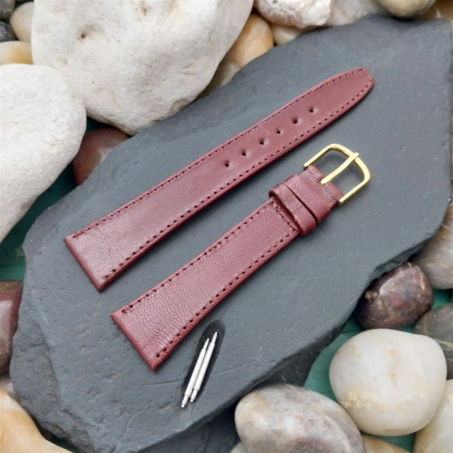 19mm Hadley Roma Brown Tapered Leather 19/14 Unused Vintage Watch Band