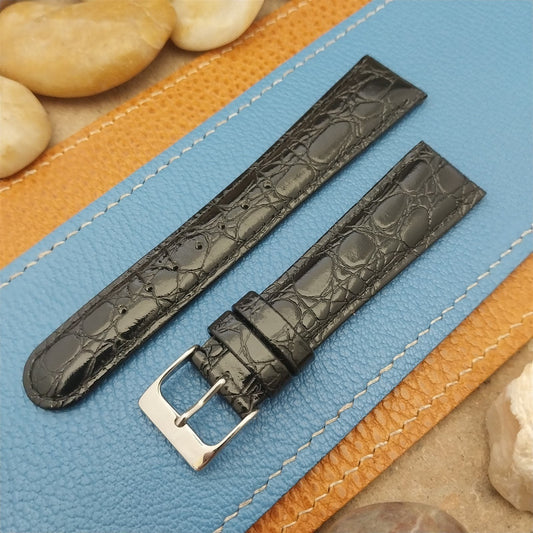 19mm Hadley Roma Tapered Imitation Crocodile Leather Unused Vintage Watch Band