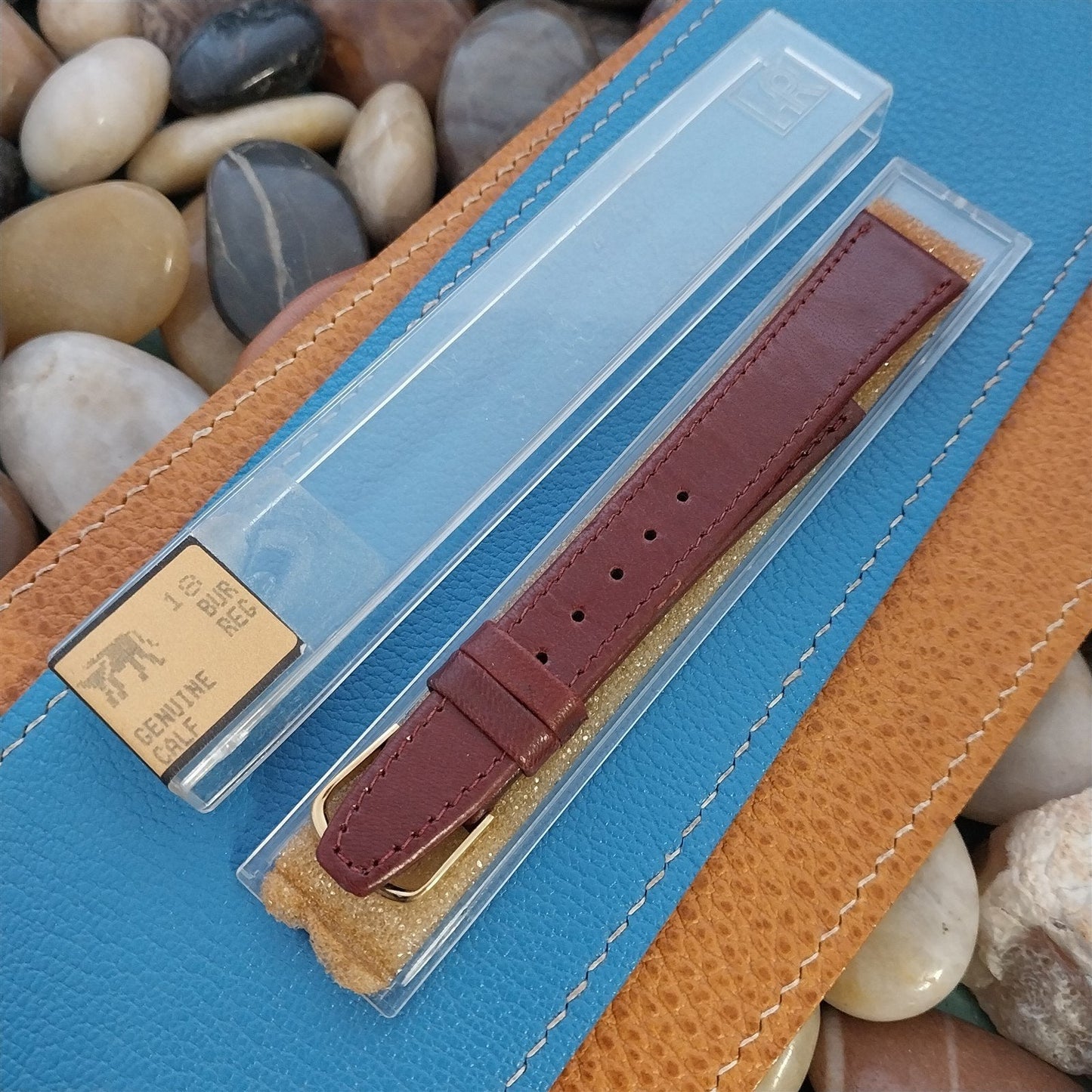 18mm Hadley Roma Burgundy Tapered 18/14 Leather Unused Vintage Watch Band