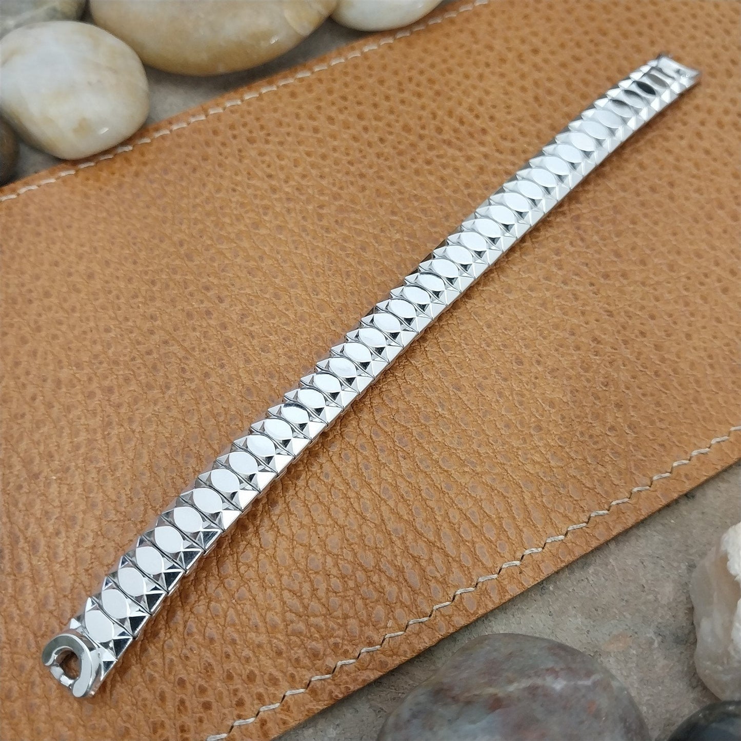 1954 White Gold-Filled Wide Long Ladies Speidel Unused 1950s Vintage Watch Band