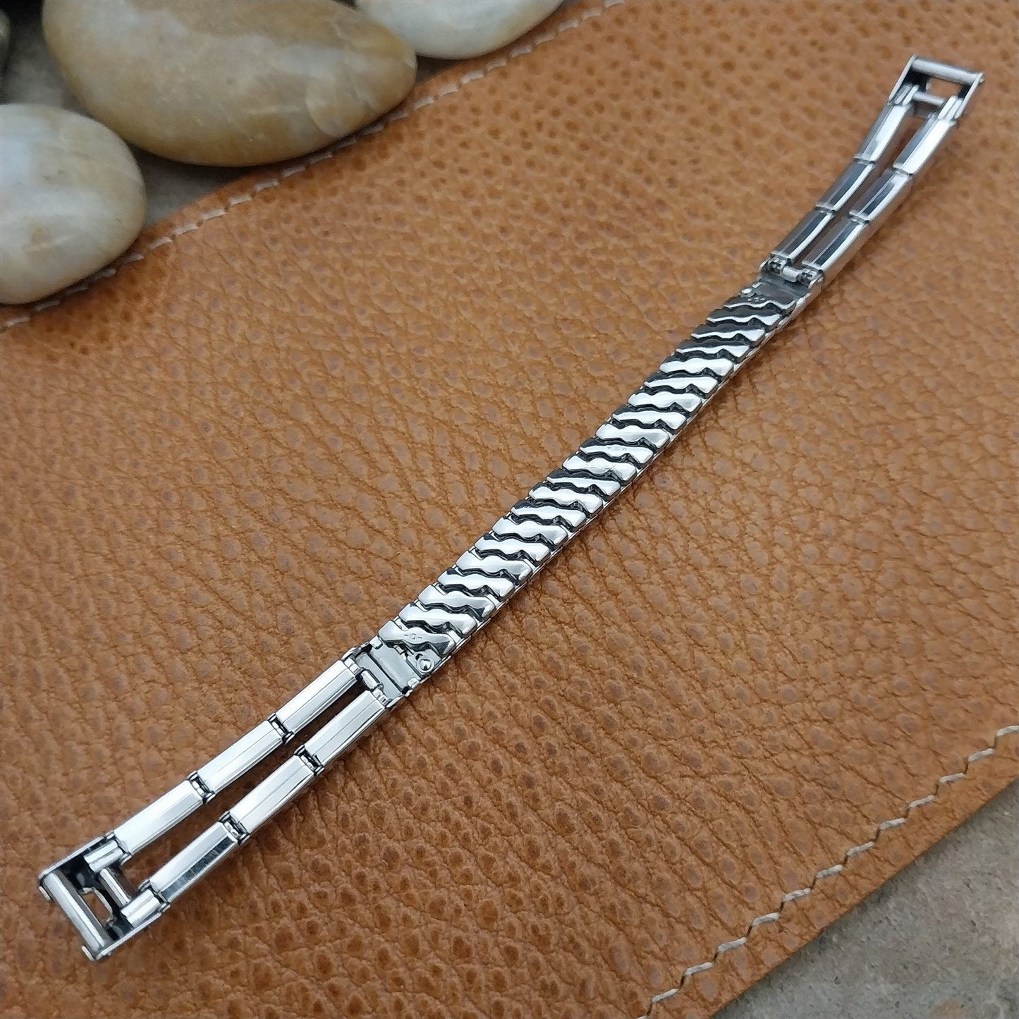 1950s MCM Ladies 12k White Gold-Filled Gemex Unused Vintage Watch Band