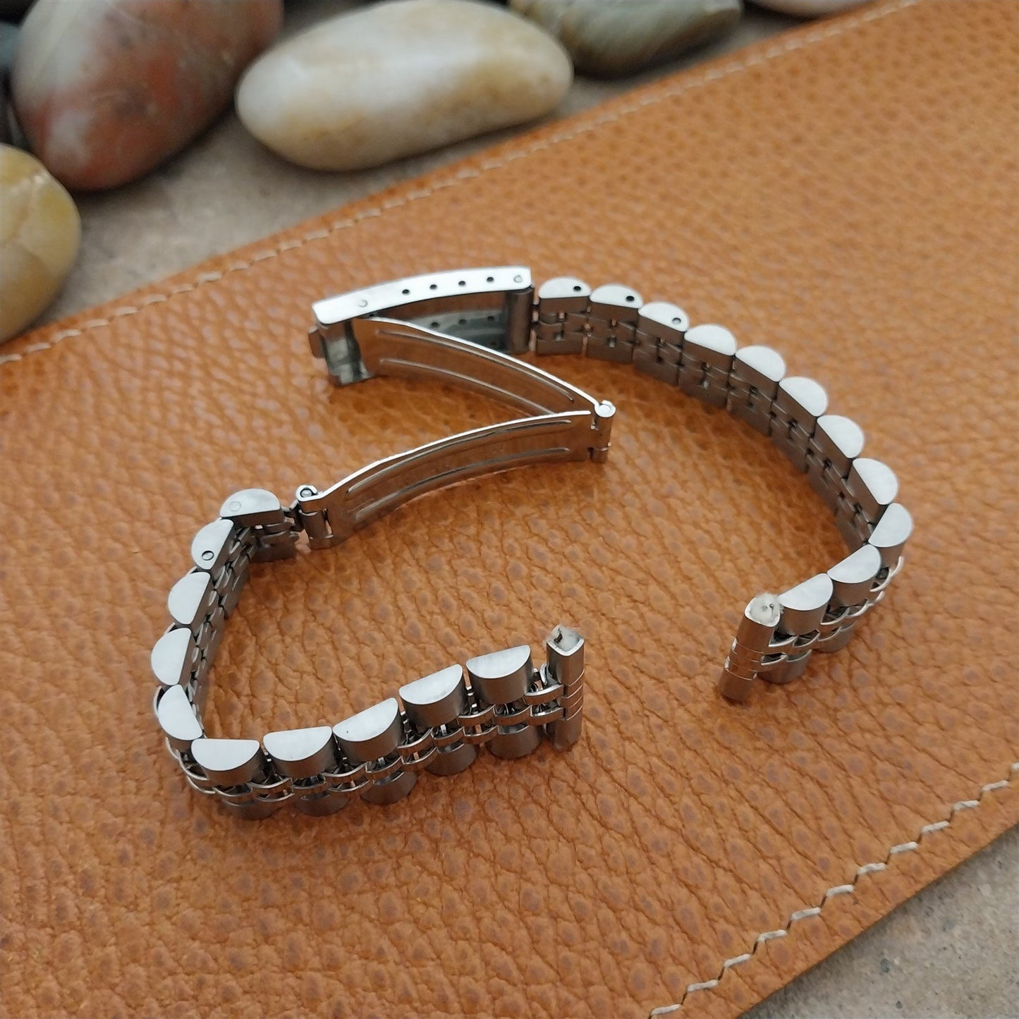 13mm Speidel Rice Beads Stainless Steel Unused Ladies Vintage Watch Band