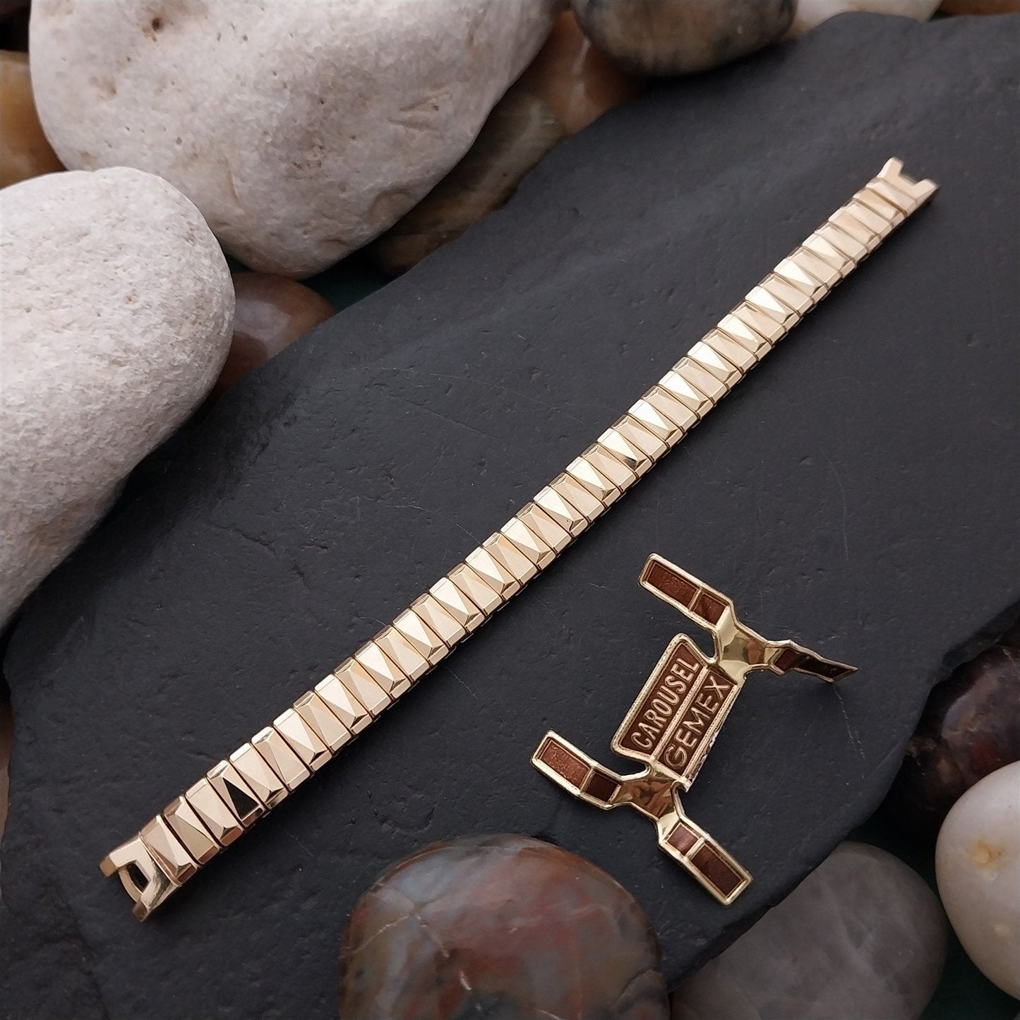 12k Yellow Gold-Filled Ladies Gemex Expansion 1950s Unused Vintage Watch Band