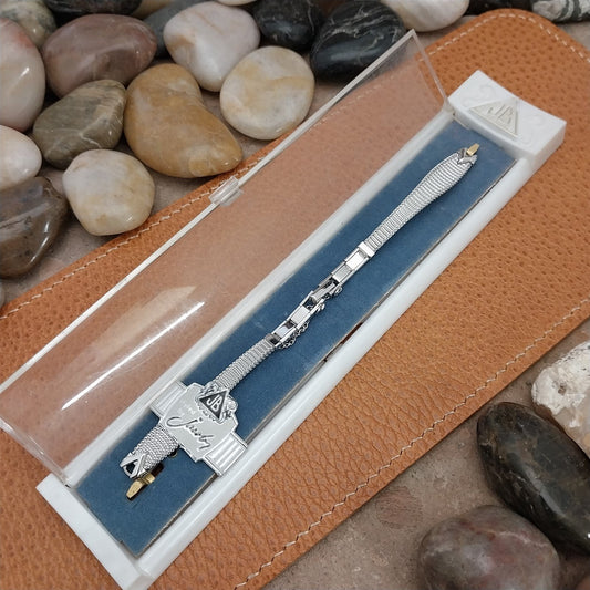 Ladies 10k White Gold-Filled Mesh JB Champion Unused 1960s Vintage Watch Band