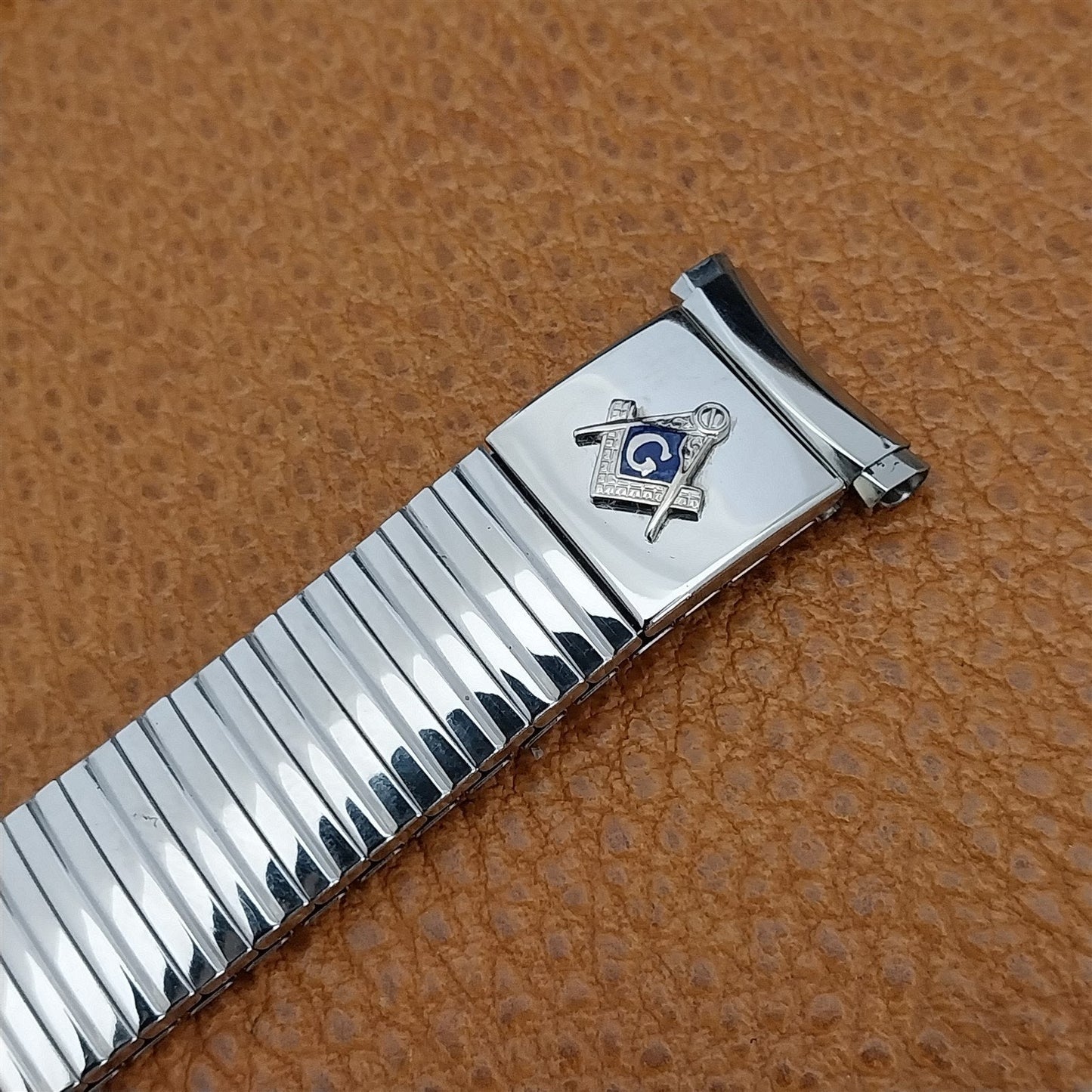 19mm 18mm Masonic Stainless Steel Speidel Expansion Unused Vintage Watch Band