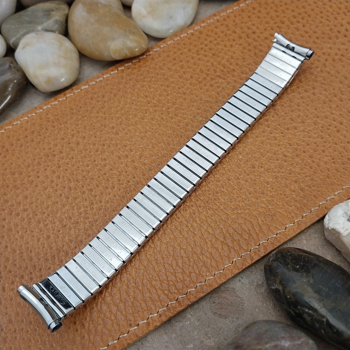 19mm 18mm Masonic Stainless Steel Speidel Expansion Unused Vintage Watch Band