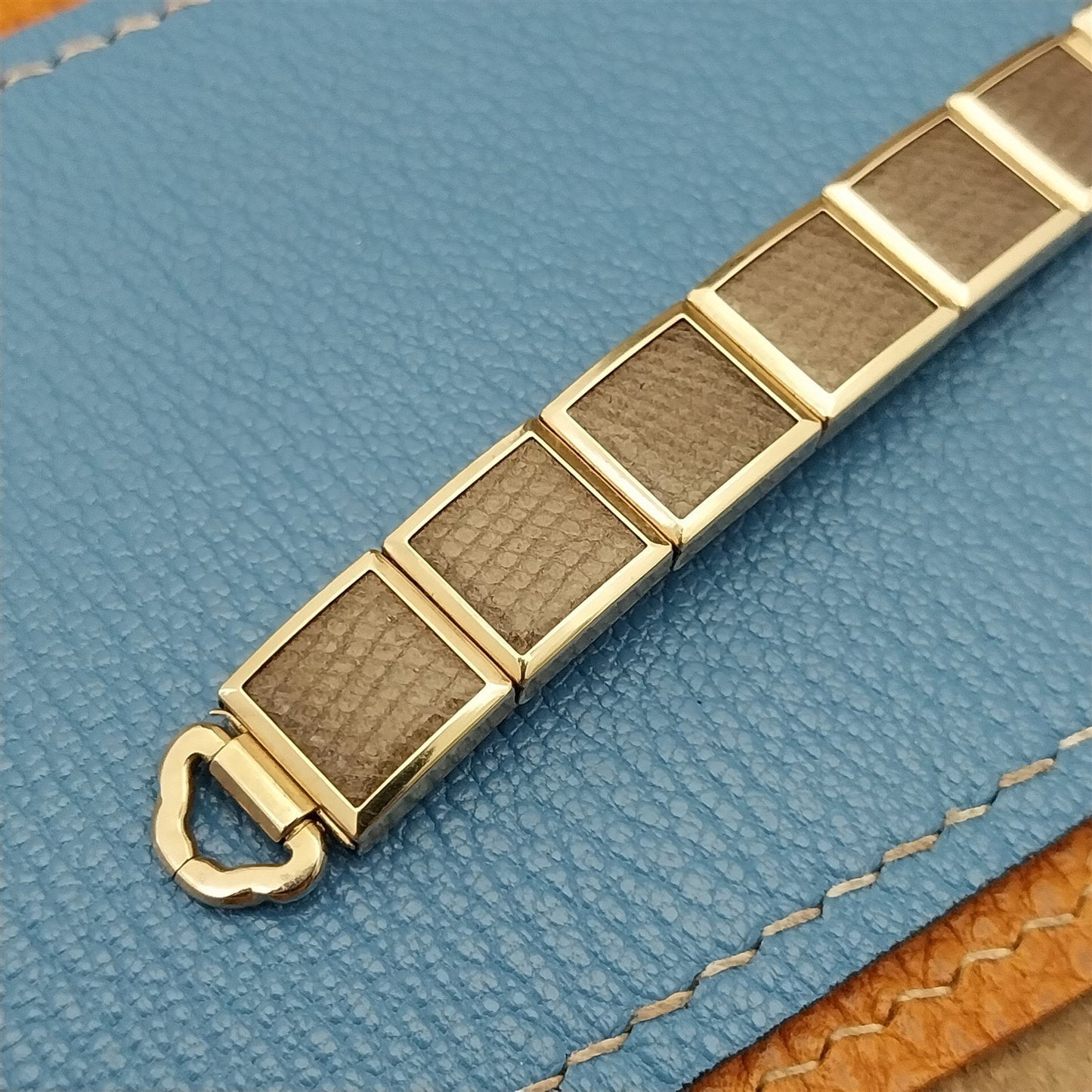 MCM 10k Gold-Filled & Gray Speidel Lizard Links Unused Vintage Watch Band