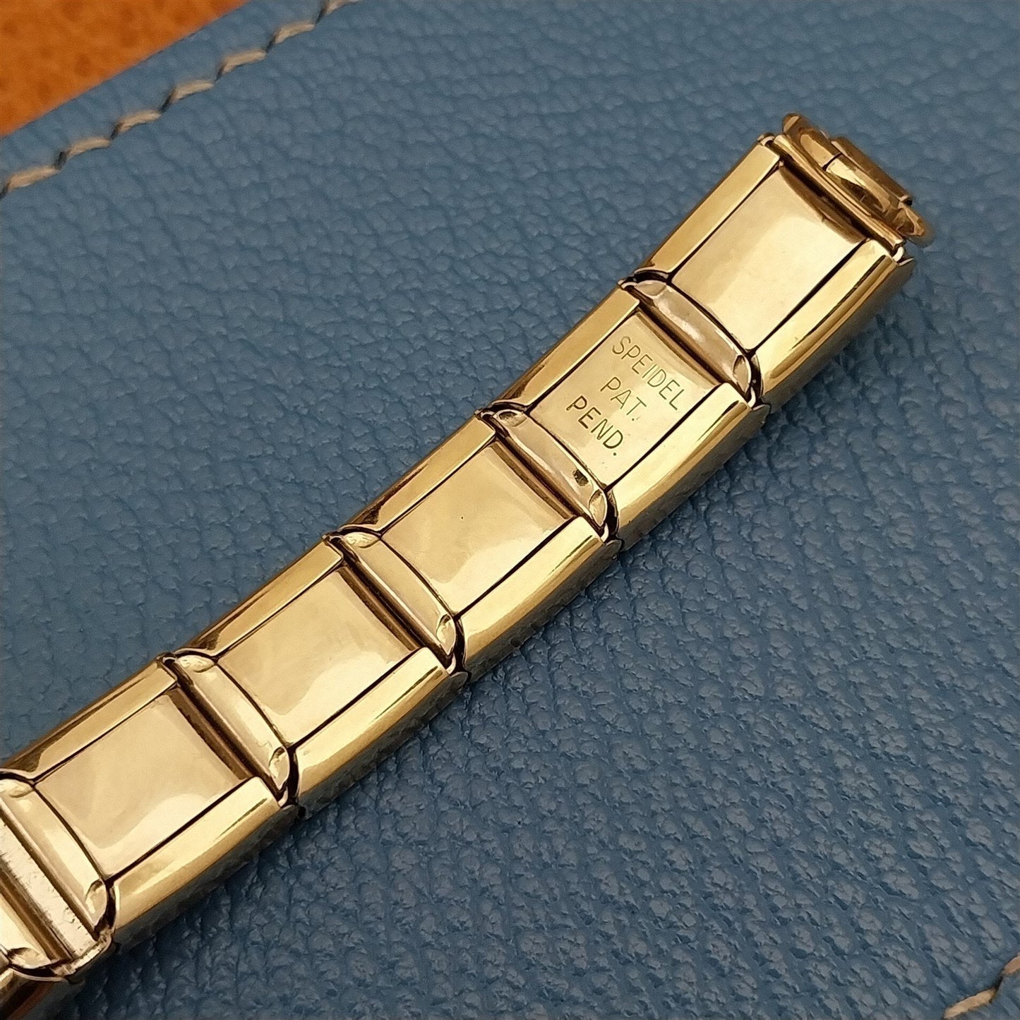 MCM 10k Gold-Filled & Gray Speidel Lizard Links Unused Vintage Watch Band