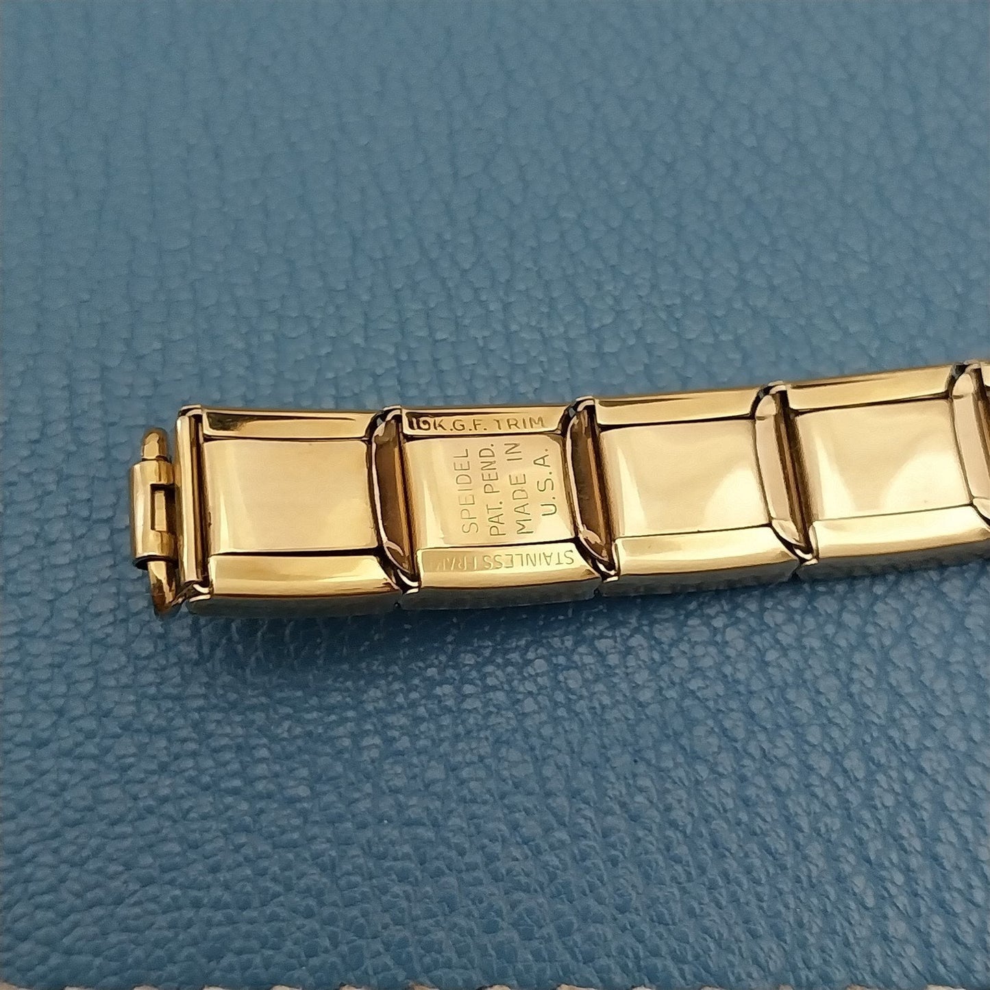 MCM 10k Gold-Filled & Gray Speidel Lizard Links Unused Vintage Watch Band