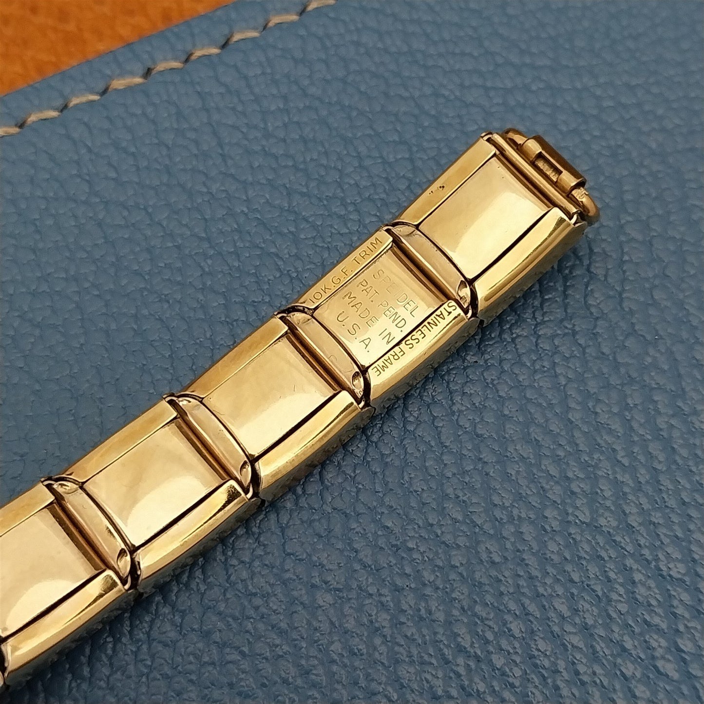 MCM 10k Gold-Filled & Red Speidel Lizard Links Unused Vintage Watch Band