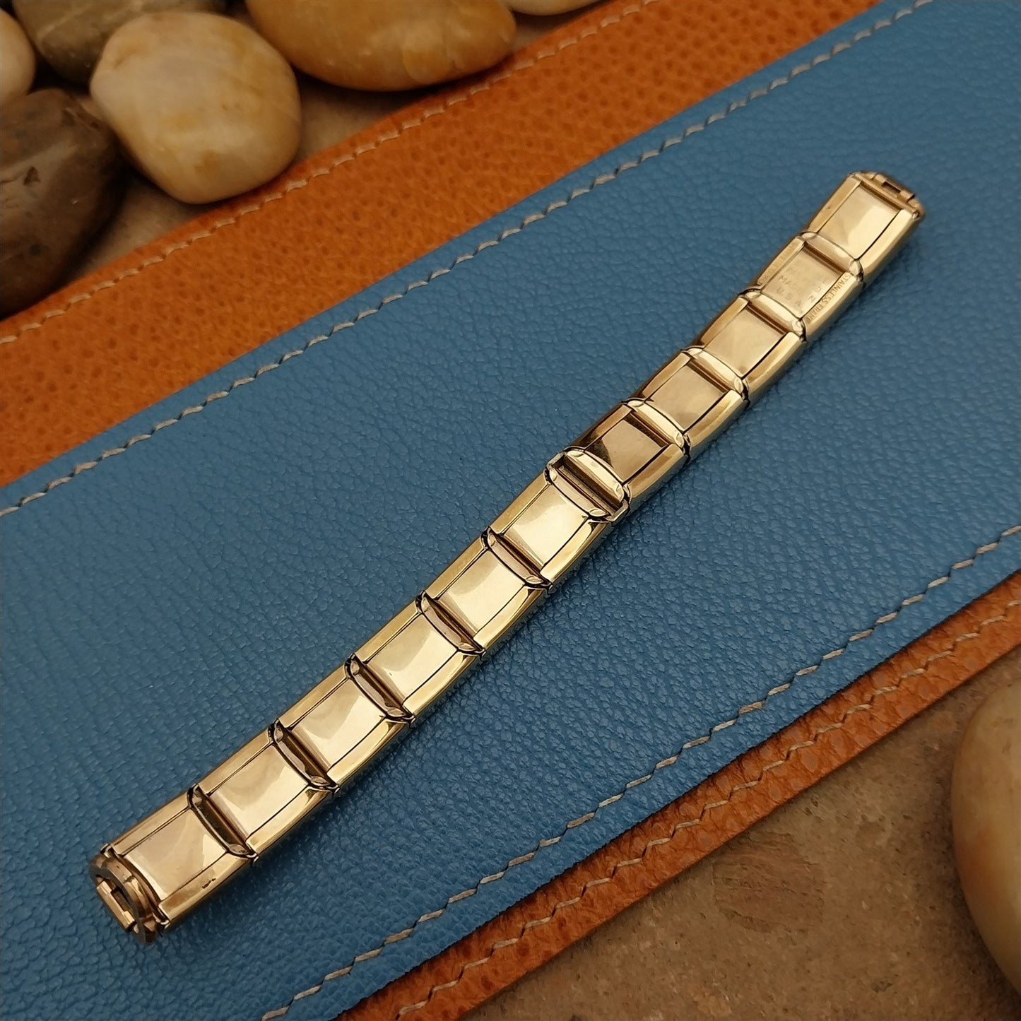 MCM 10k Gold-Filled & Red Speidel Lizard Links Unused Vintage Watch Band