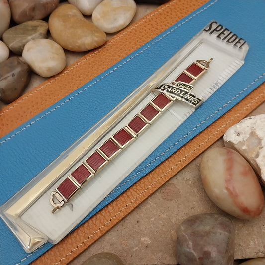 MCM 10k Gold-Filled & Red Speidel Lizard Links Unused Vintage Watch Band