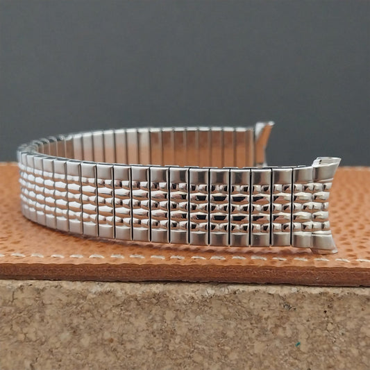 Vintage 19mm 18mm 1968 Long Stainless Steel Rice Beads Speidel Unused Watch Band