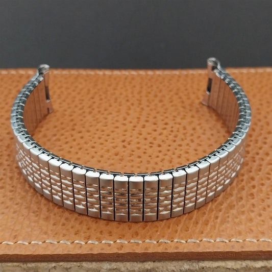Vintage 19mm 18mm 1968 Long Stainless Steel Rice Beads Speidel Unused Watch Band