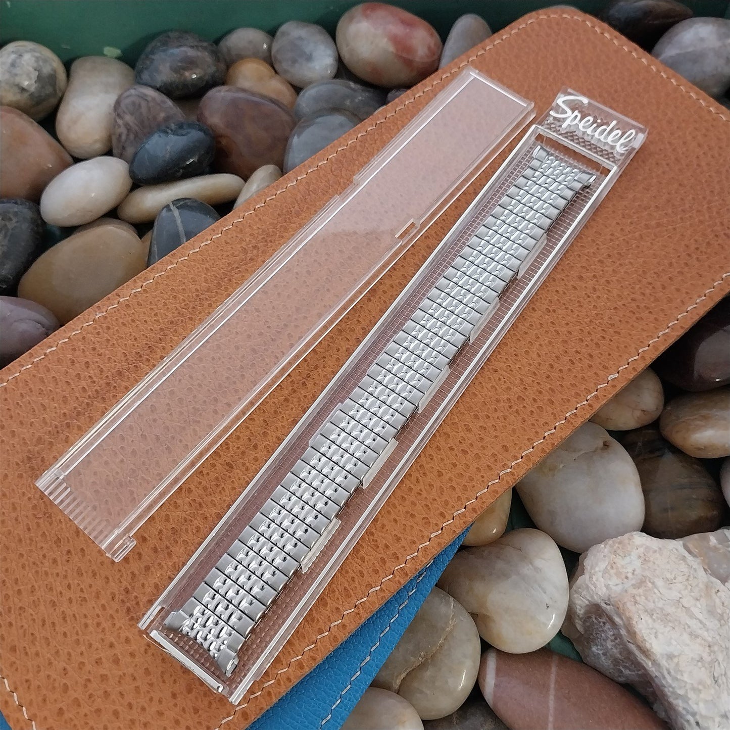 19mm 18mm 1968 Stainless Steel Rice Beads Speidel Unused Vintage Watch Band