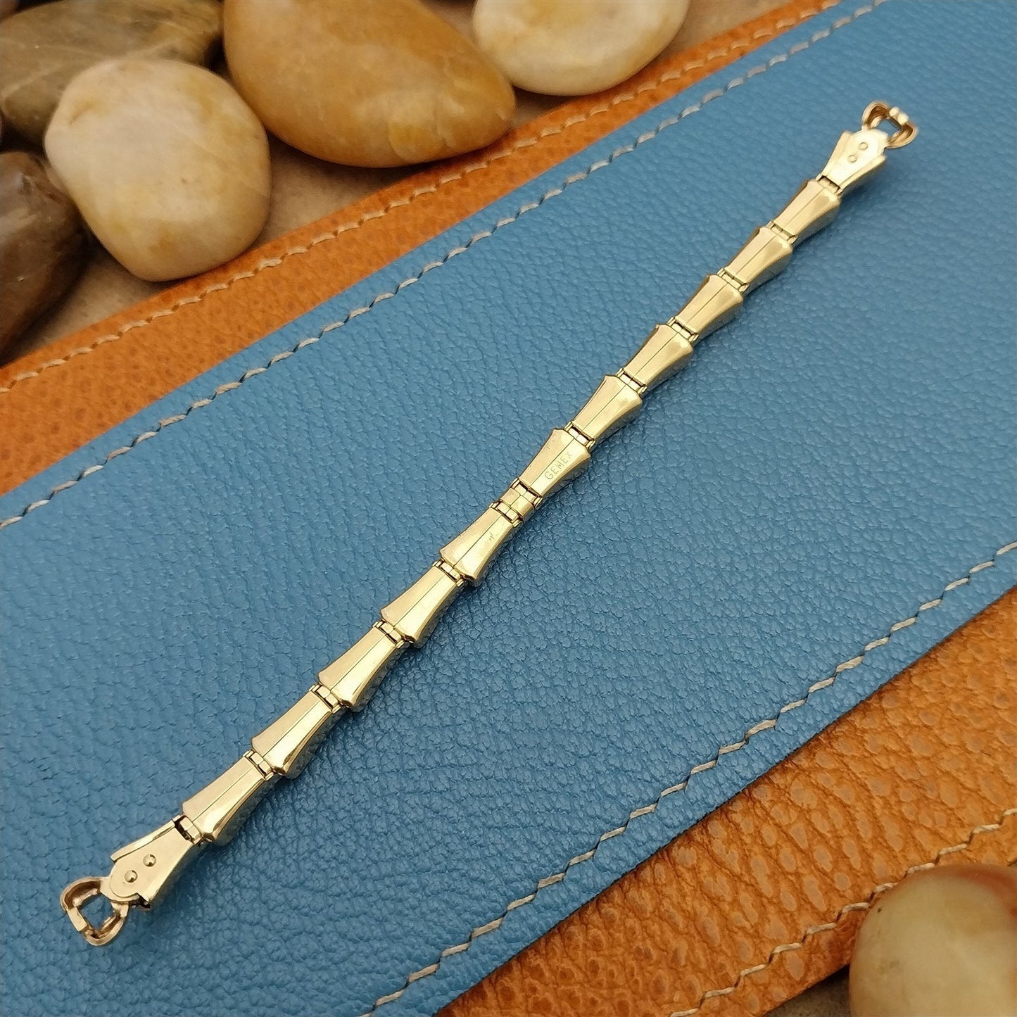 Vintage Yellow Gold-Fill Ladies Gemex Expansion 1950s Unused Cocktail Watch Band