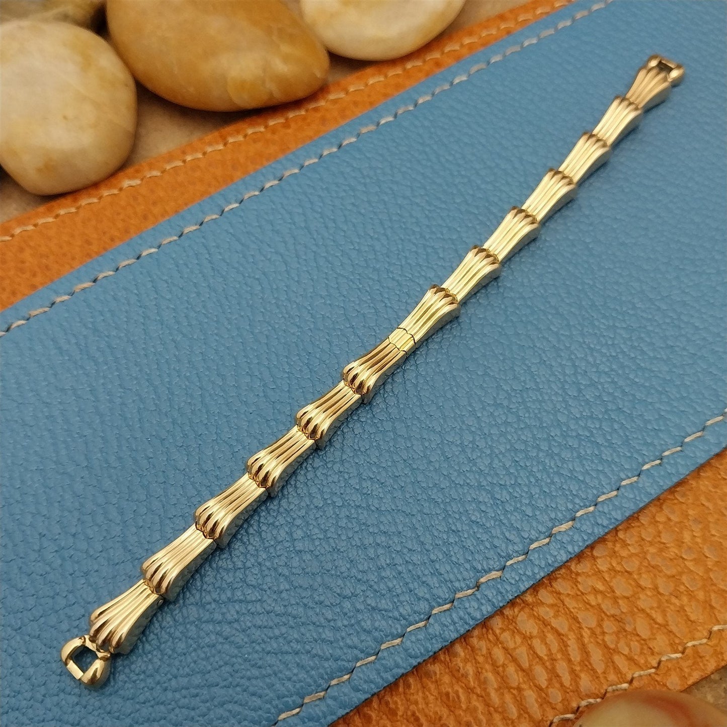 Vintage Yellow Gold-Fill Ladies Gemex Expansion 1950s Unused Cocktail Watch Band