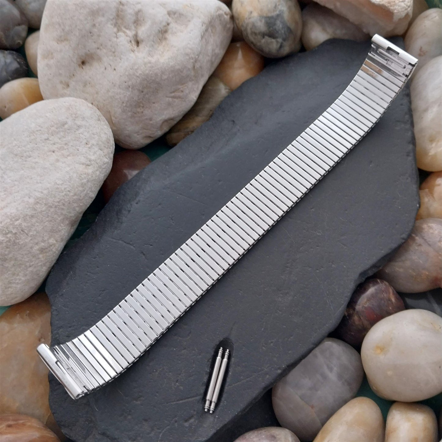 17.2mm 10K White Gold-Filled Speidel X-Long Thinline Unused Vintage Watch Band