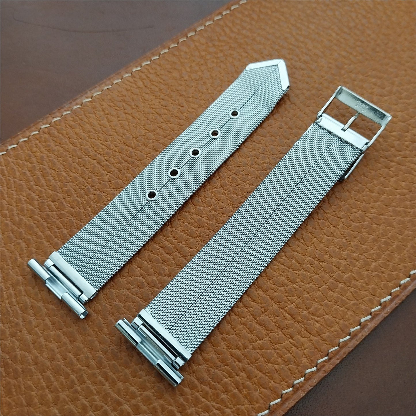 20mm 19mm 18mm Stainless Steel Mesh 1970s German Unused Vintage Watch Band