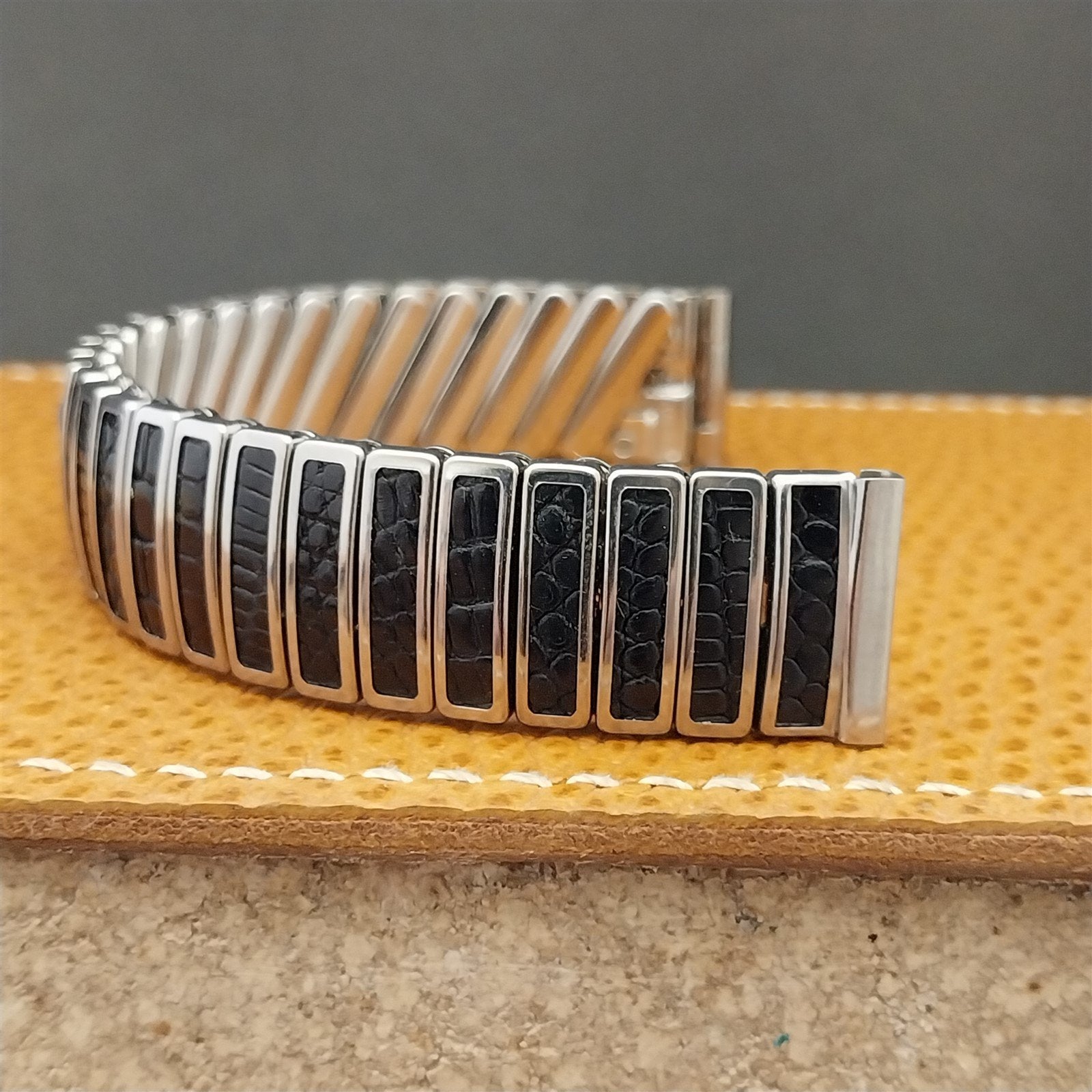 5/8" JB Champion Stainless Steel & Lizard Unused MCM 1950s Vintage Watch Band