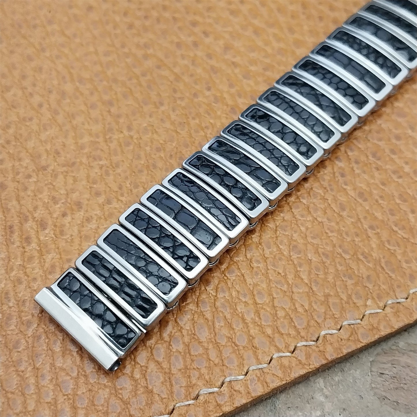 5/8" JB Champion Stainless Steel & Lizard Unused MCM 1950s Vintage Watch Band