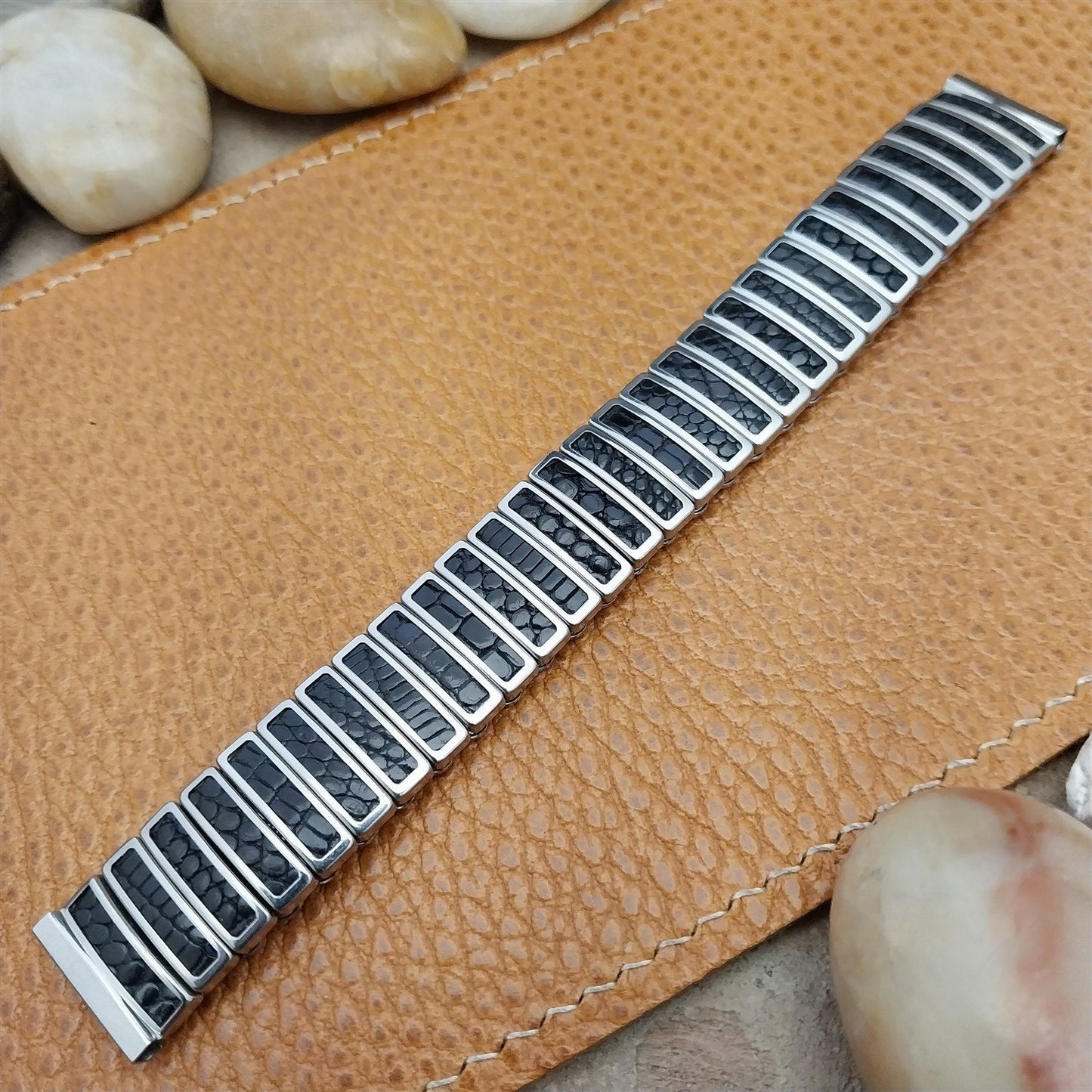 5/8" JB Champion Stainless Steel & Lizard Unused MCM 1950s Vintage Watch Band