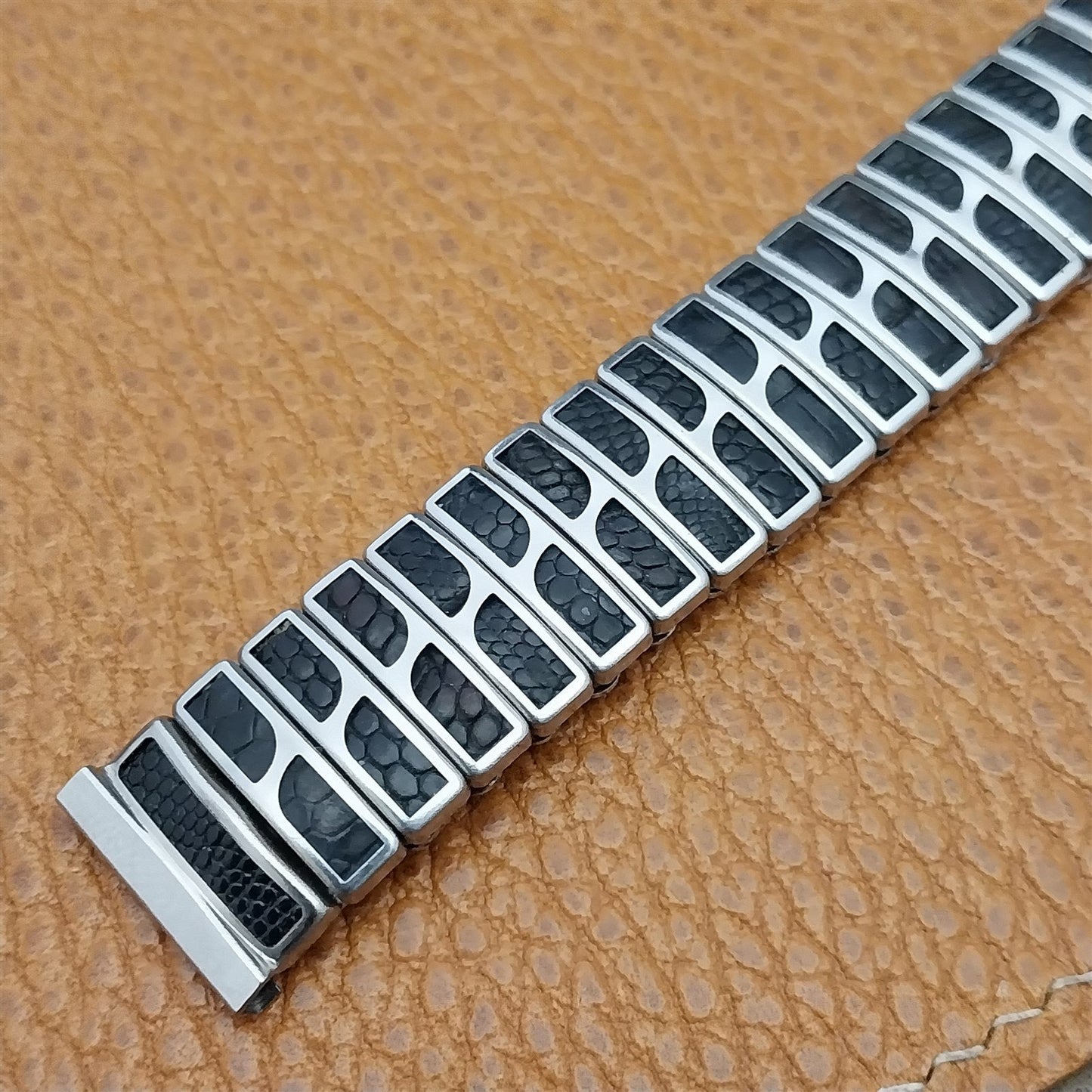 5/8" JB Champion Stainless Steel & Lizard Unused nos 1950s Vintage Watch Band