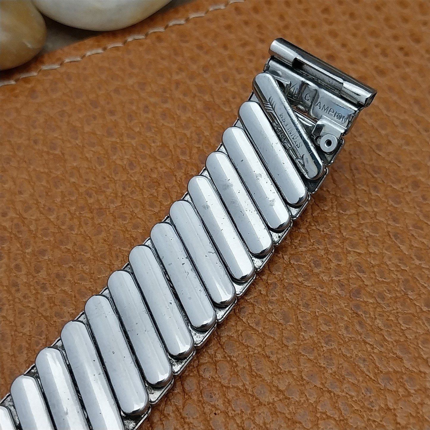 5/8" JB Champion Stainless Steel & Lizard Unused nos 1950s Vintage Watch Band