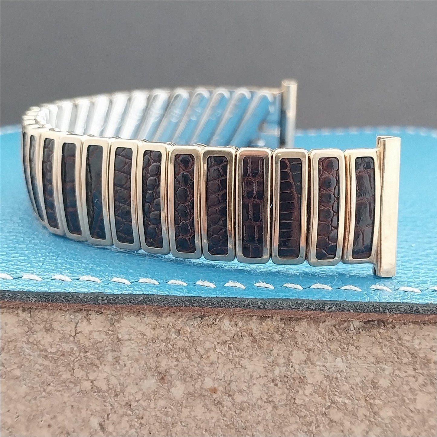 JB Champion Chesterfield Gold-Filled& Lizard Unused 1950s nos Vintage Watch Band