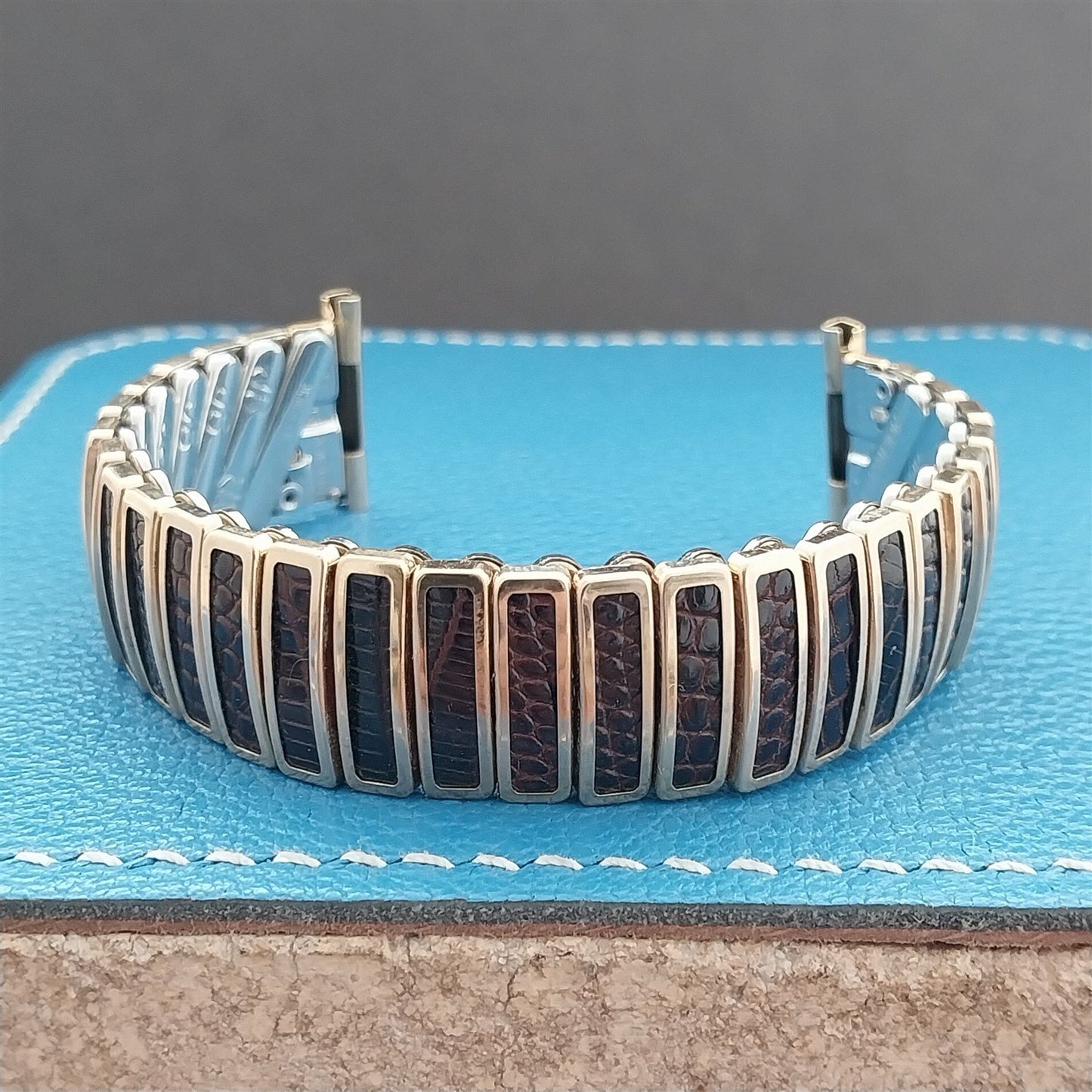 JB Champion Chesterfield Gold-Filled& Lizard Unused 1950s nos Vintage Watch Band