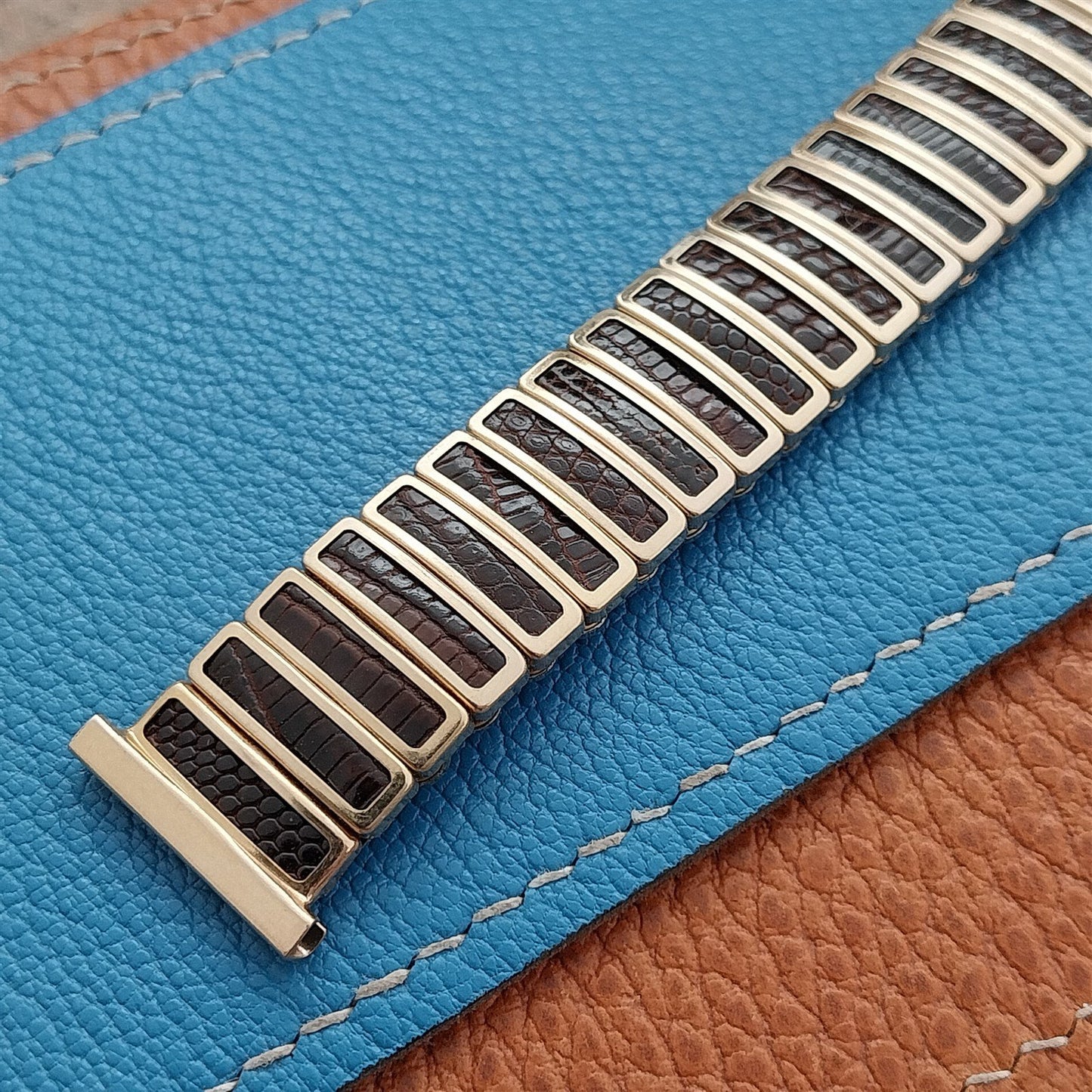 JB Champion Chesterfield Gold-Filled& Lizard Unused 1950s nos Vintage Watch Band