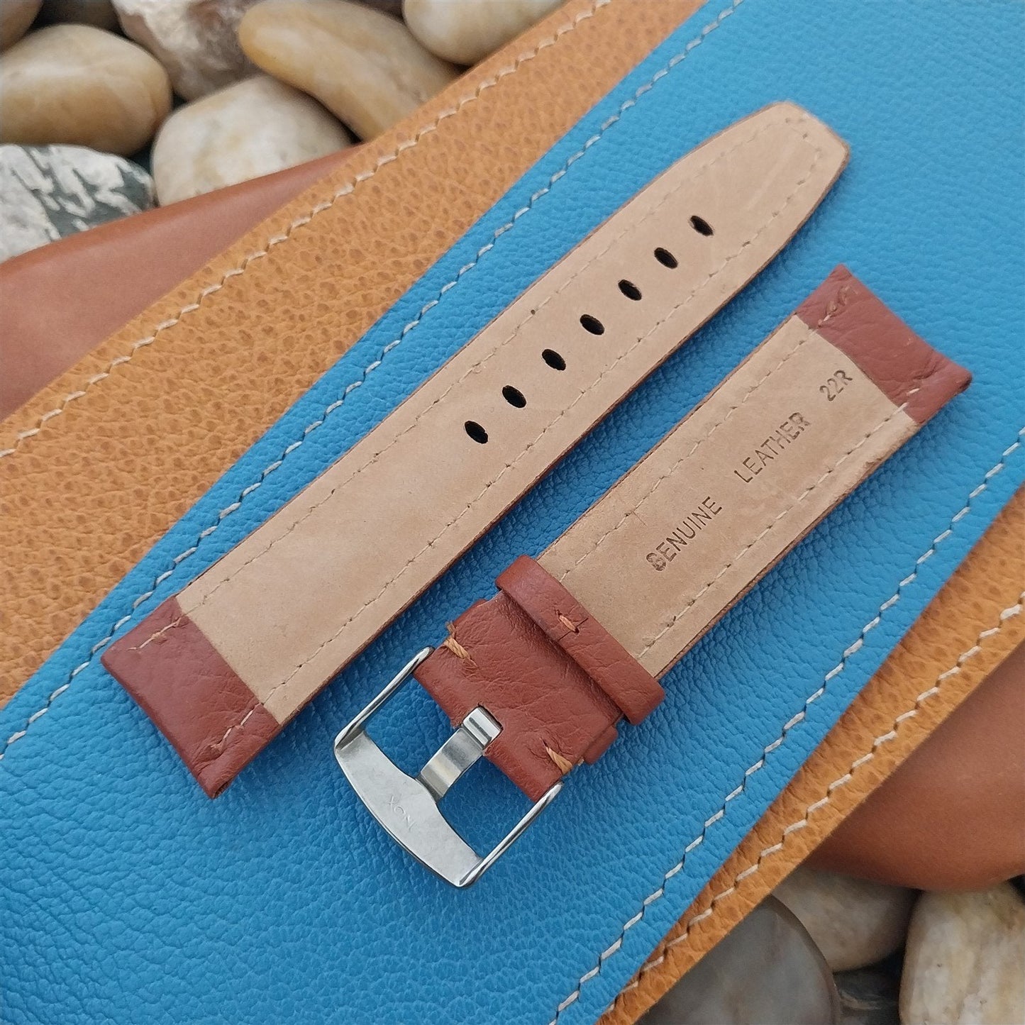 22mm Hadley Roma Brown Leather Tapered 22/20 Unused Watch Band