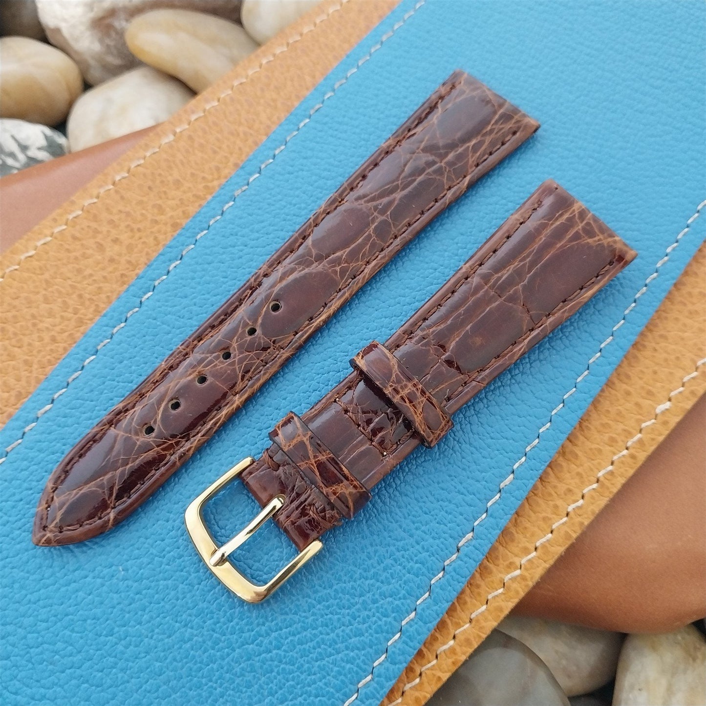 20mm Hadley Roma USA-Made Crocodile Leather Unused Vintage Watch Band