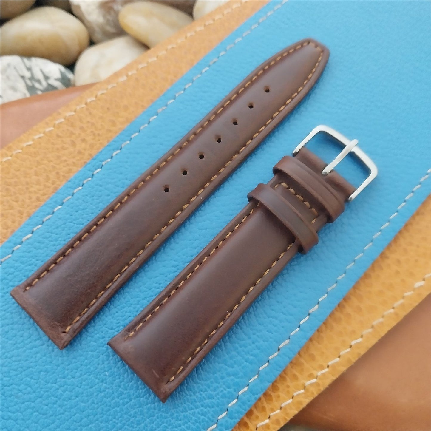 20mm Hadley Roma Oil Tan Leather Tapered 20/18 Unused Watch Band