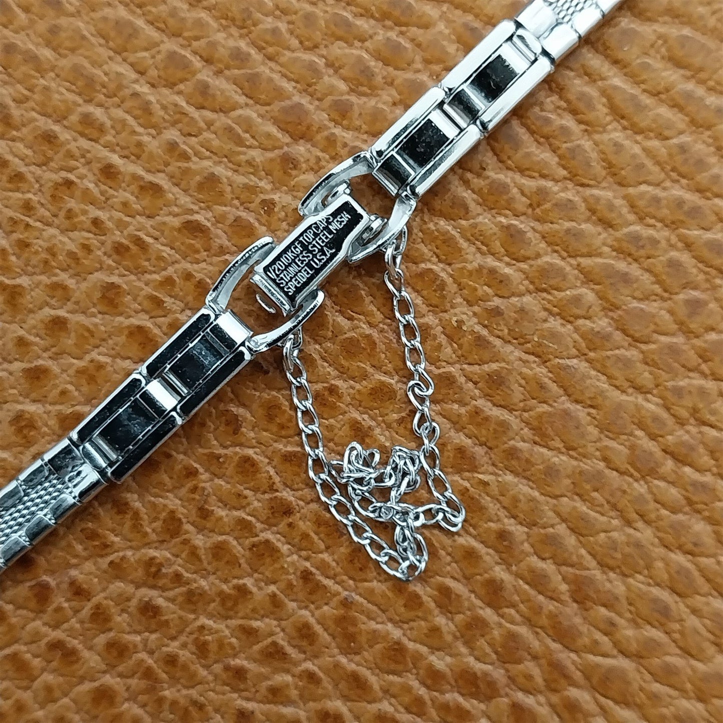 1960s Ladies White 10k Gold-Filled Speidel Harlequin Unused Vintage Watch Band