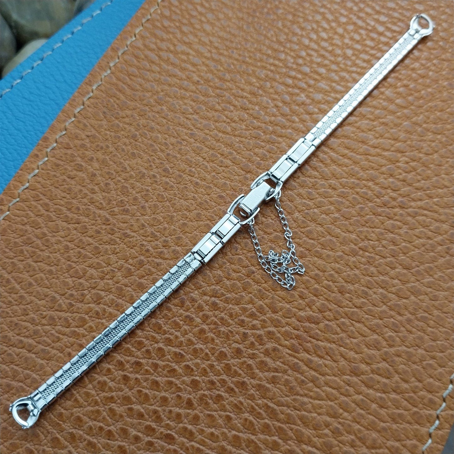 1960s Ladies White 10k Gold-Filled Speidel Harlequin Unused Vintage Watch Band