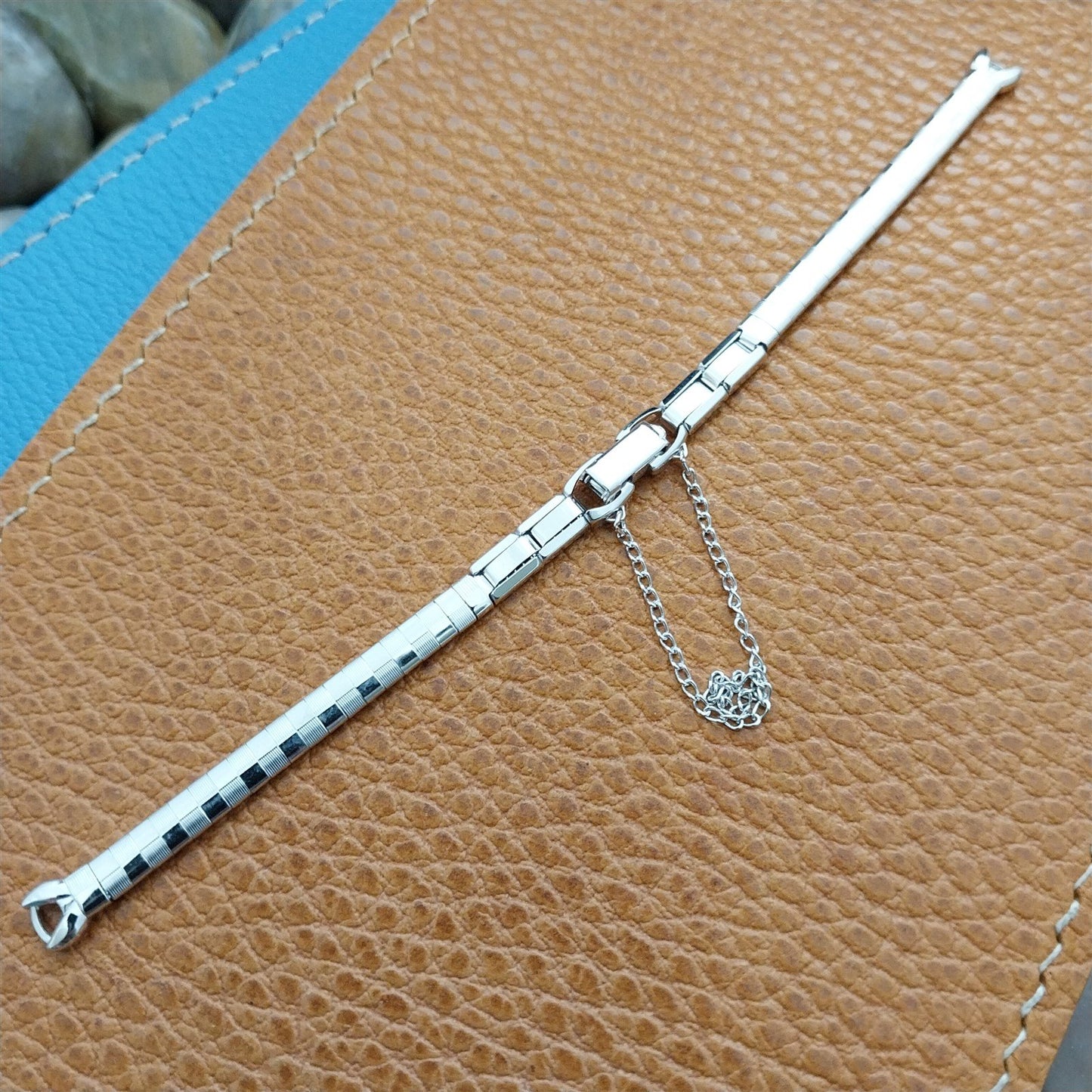 1960s Ladies White 10k Gold-Filled Speidel Harlequin Unused Vintage Watch Band